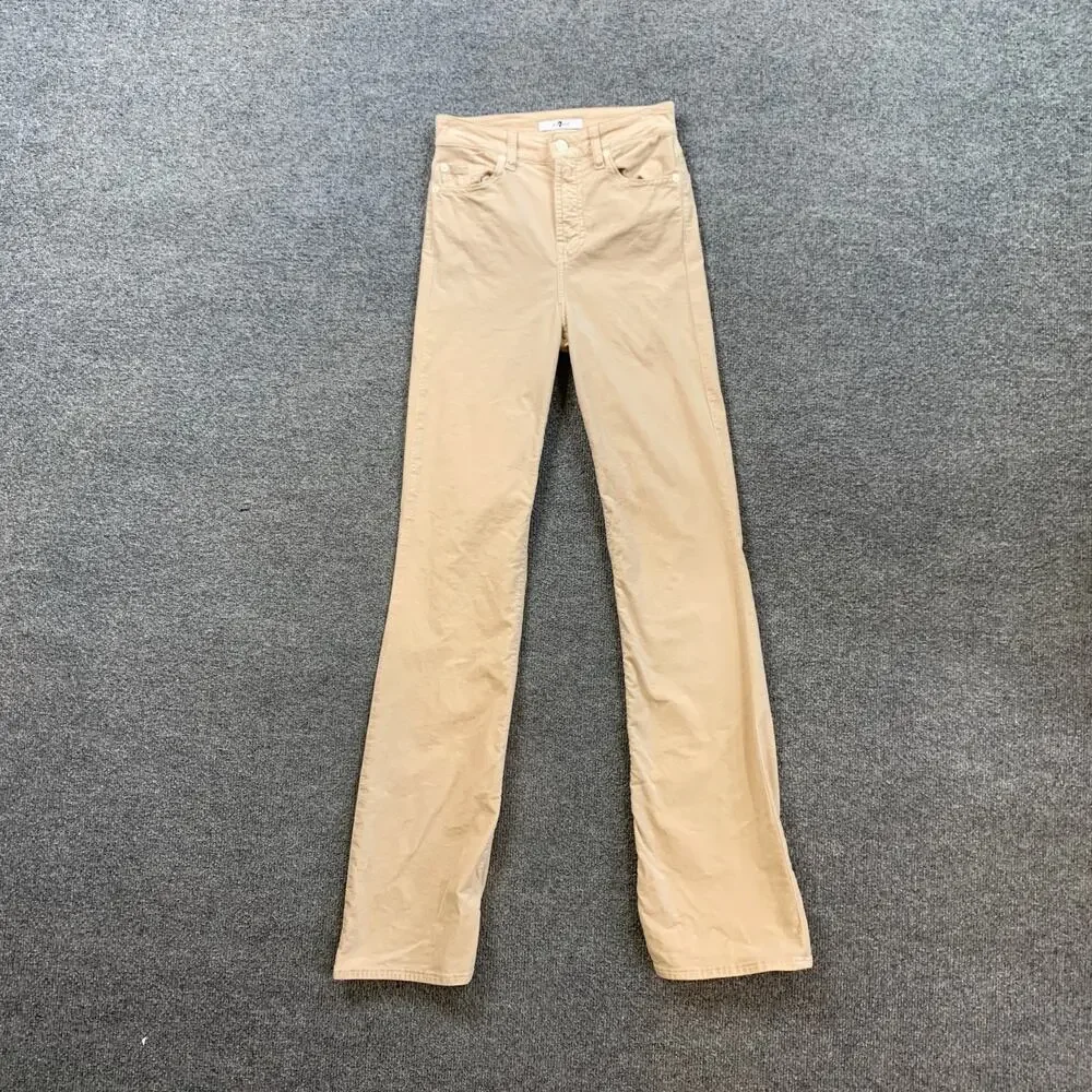 7 For All Mankind Jeans Womens 24 Cream Lisha Velvet Bootcut Stretch Pockets